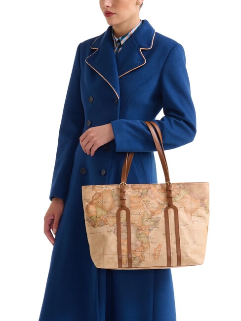 HIGHLAND SOFT Geantă de cumpărături de umăr castan - Genți femei