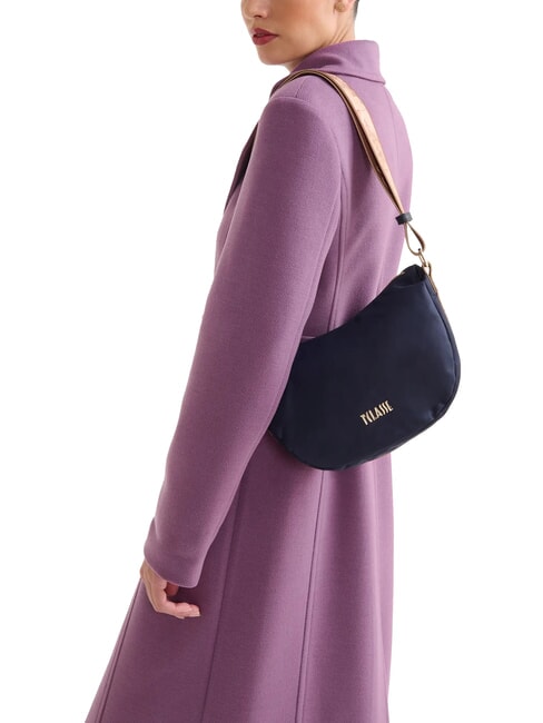 STORMY NYLON Geantă de umăr mică cu semilună albastru de noapte - Genți femei