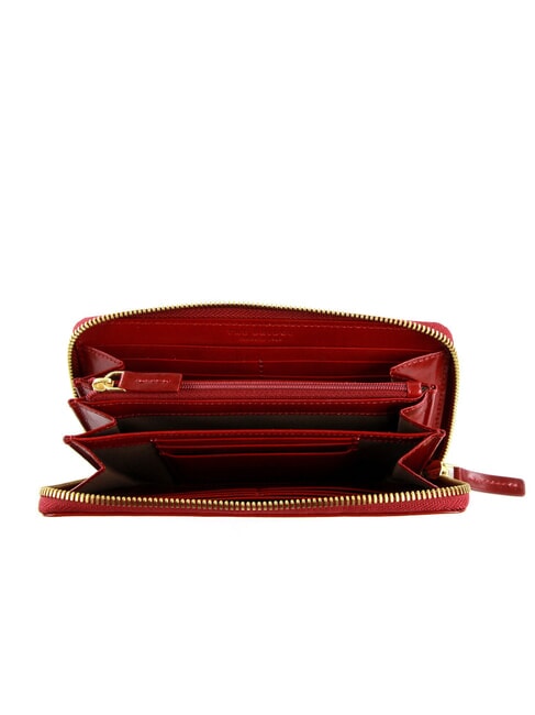 STORY DONNA Portofel mare din piele cu fermoar coacăze / aur - Portofele femei