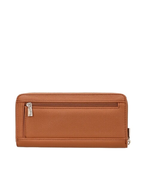 LAUREL 2 Portofel mare cu fermoar și mâner COGNAC - Portofele femei