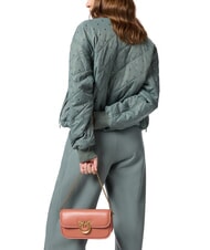 PINKO LOVE BOX Geantă de umăr, din piele Aragon maro-aur antic - Genți femei - 4