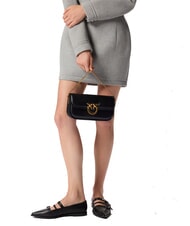 PINKO LOVE BOX Geantă de umăr, din piele aur negru-vechi - Genți femei - 4