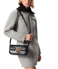 PINKO LOVE BOX Geantă de umăr, din piele aur negru-vechi - Genți femei - 5