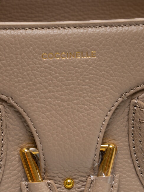 YORK Geantă de m&acirc;nă din piele ciocănită taupe cald - Genți femei