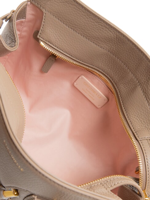 YORK Geantă de m&acirc;nă din piele ciocănită taupe cald - Genți femei