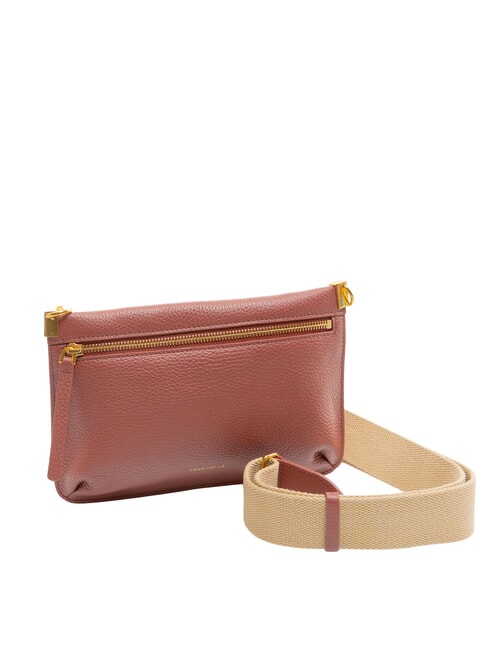 HYLE Geantă mică de umăr din piele plată coniac - Genți femei