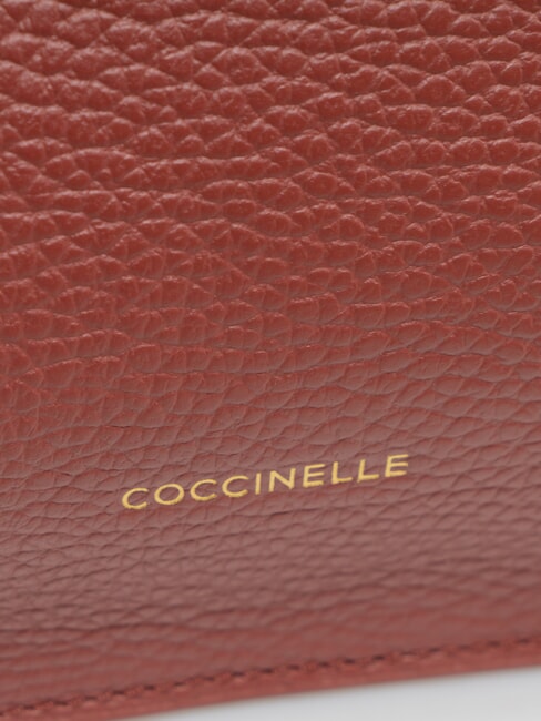 HYLE Geantă mică de umăr din piele plată coniac - Genți femei