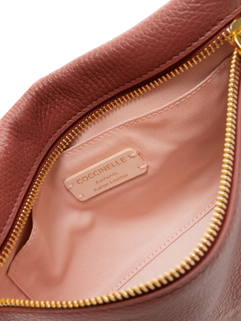 HYLE Geantă mică de umăr din piele plată coniac - Genți femei