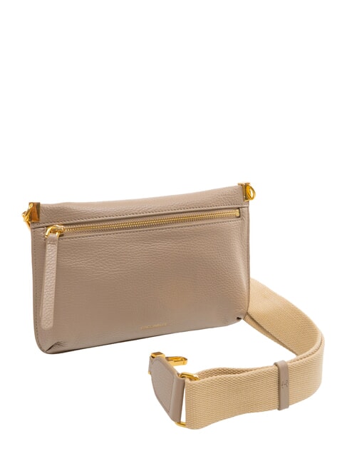 HYLE Geantă mică de umăr din piele plată taupe cald - Genți femei