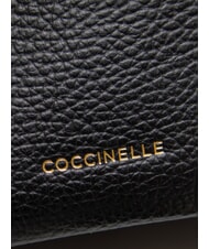COCCINELLE ISIDE Geantă mică de umăr din piele negru - Genți femei - 5