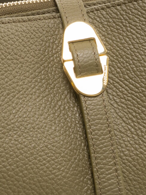 CHARA Geantă de umăr din piele verde laur - Genți femei