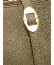 COCCINELLE CHARA Geantă de umăr din piele verde laur - Genți femei - 4