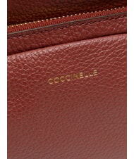 COCCINELLE JEN Rucsac rotund din piele cu buzunar coniac - Genți femei - 5