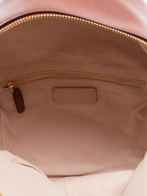 JEN Rucsac rotund din piele cu buzunar coniac - Genți femei