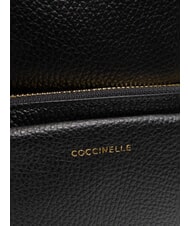 COCCINELLE JEN Rucsac rotund din piele cu buzunar negru - Genți femei - 5