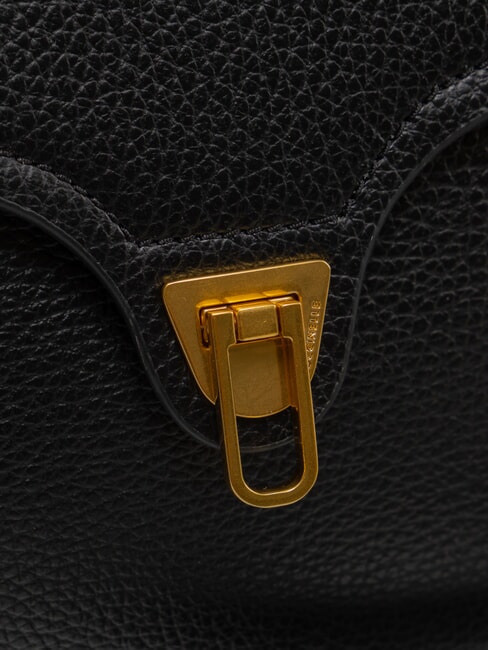 MARVIN Geantă mini din piele cu curea de umăr negru - Genți femei