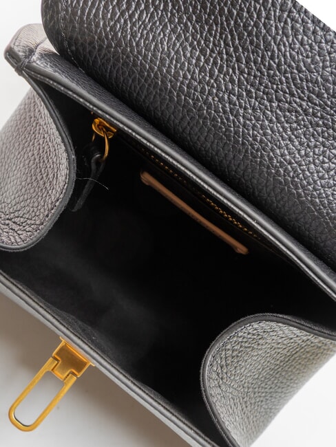 MARVIN Geantă mini din piele cu curea de umăr negru - Genți femei