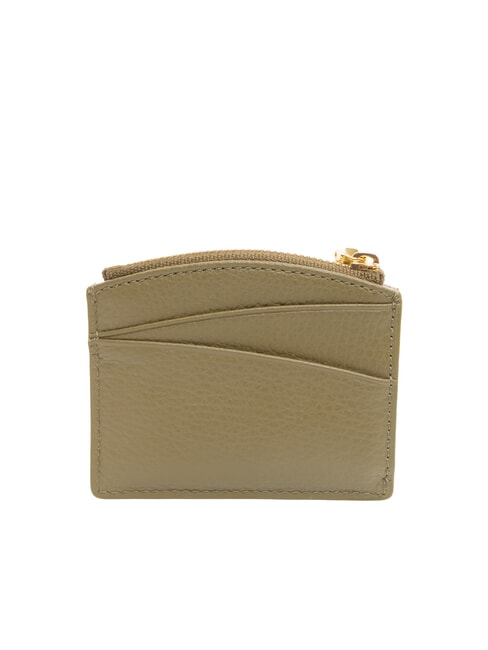 ROUNDED PRINTED Portcard mic din piele cu fermoar verde laur - Portofele femei