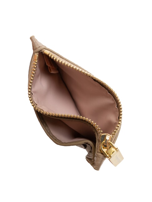 ROUNDED PRINTED Portcard plat din piele cu fermoar taupe cald - Portofele femei