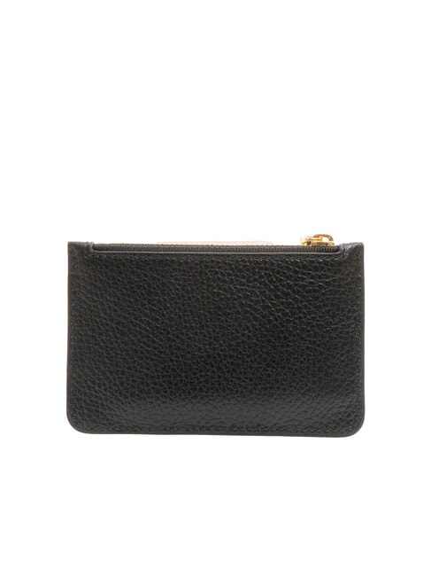 ROUNDED PRINTED Portcard plat din piele cu fermoar negru - Portofele femei