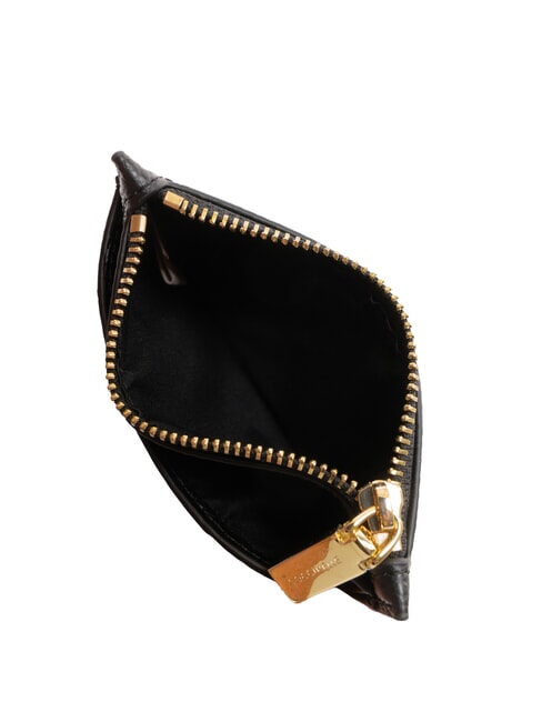 ROUNDED PRINTED Portcard plat din piele cu fermoar negru - Portofele femei