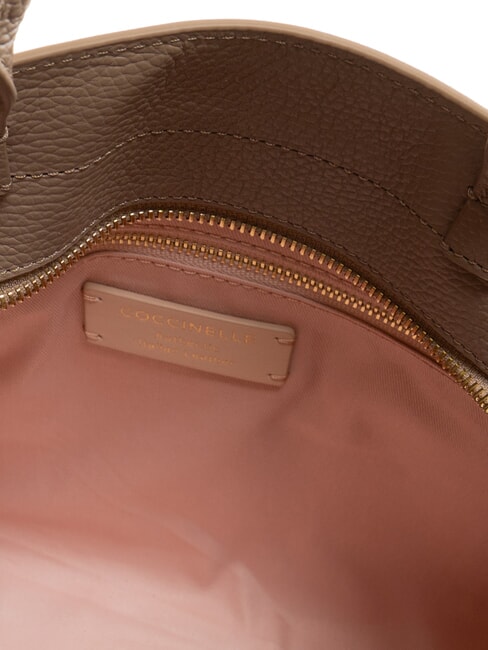 KLICHE Geantă de mână din piele cu curea de umăr taupe cald - Genți femei