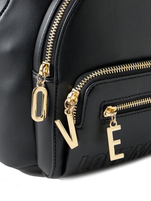 ZIPLINE Rucsac rotund cu buzunar negru - Genți femei