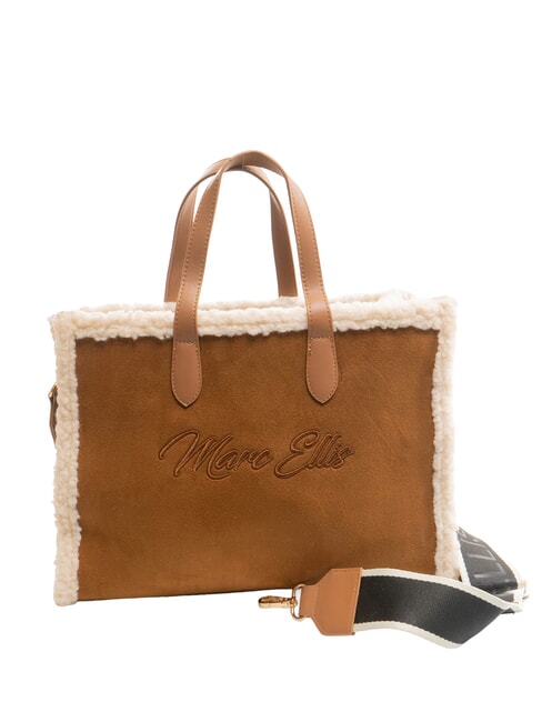 SHERPA Geantă medie cu curea de umăr piele închisă la culoare - Genți femei