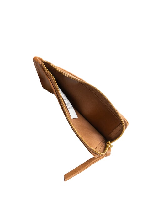 BASIC Portcard mare din piele cu fermoar coniac - Portofele bărbați