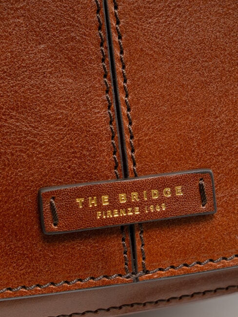 FAENTINA Geantă de umăr mare din piele BROWN - Genți femei