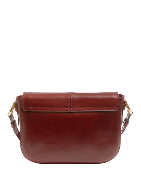 FAENTINA Geantă de umăr mare din piele Chianti / Bordeaux / Aur - Genți femei