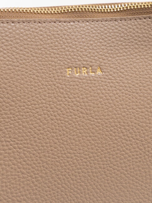 CLASSIC Geantă de cumpărături din piele gri-maro - Genți femei