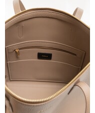 FURLA CLASSIC Geantă de cumpărături din piele gri-maro - Genți femei - 5