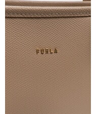 FURLA CLASSIC Geantă de mână, geantă de cumpărături din piele gri-maro - Genți femei - 4