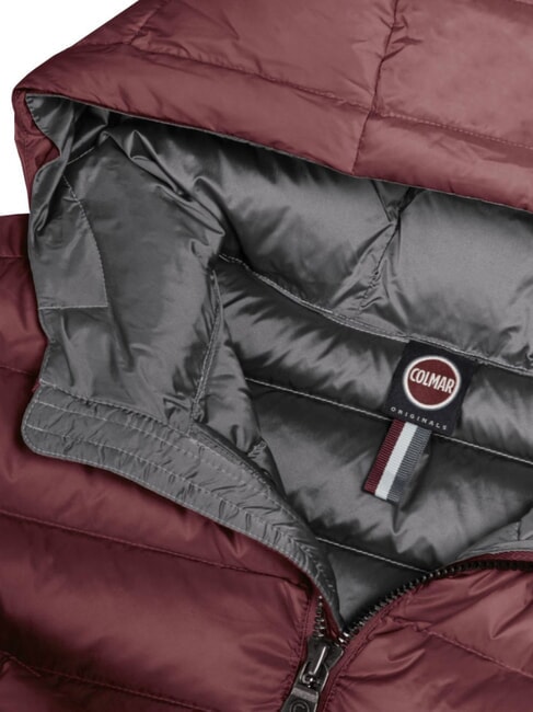 DELUXE Jachetă scurtă cu puf și glugă brunetă-&icirc;ntunecată - Jachete de puf pentru femei