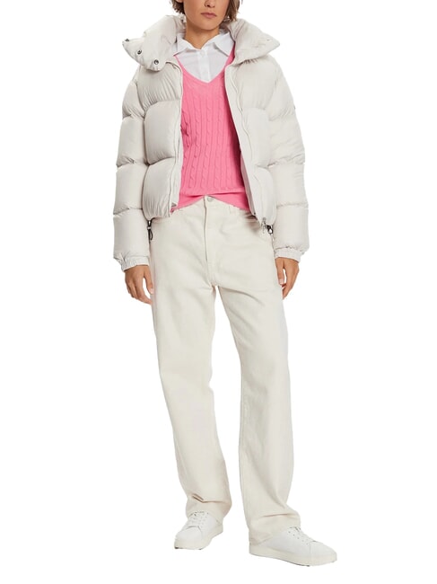 CAPTION Jachetă scurtă cu puf și glugă tămâia - Jachete de puf pentru femei