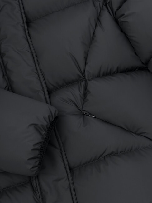 CAPTION Jachetă de puf de lungime medie cu glugă negru - Jachete de puf pentru femei