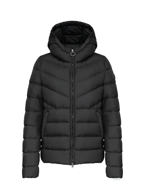 CAPTION Jachetă scurtă cu puf și glugă negru - Jachete de puf pentru femei