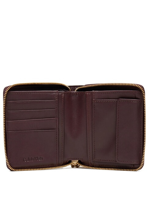 ENGRAVED  Portofel mic din piele caramel - Portofele femei