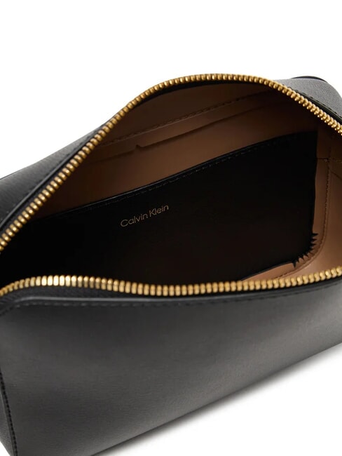 EMBOSSED LOGO Geantă de umăr mini nucă de cocos neagră/prăjită - Genți femei