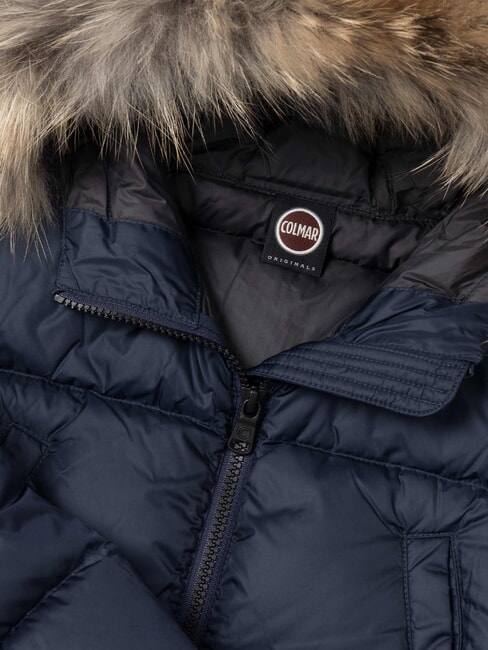 E-CONCRETE Jachetă de puf cu glugă bleumarin-vulcan - Jachete pentru copii