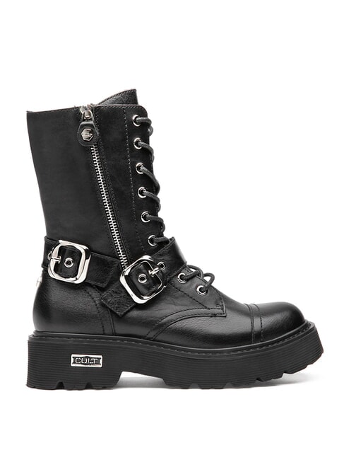 SLASH 4585 Ghete din piele cu catarame negru - Pantofi femei