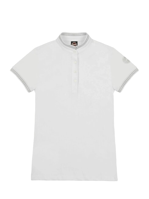 MONDAY Tricou polo cu m&acirc;necă scurtă din piquet elastic alb - maiou Polo