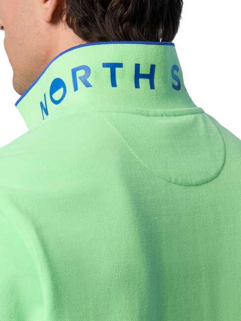 COLLAR STRIPED Tricou polo cu maneca scurta din bumbac verde de vară - maiou Polo