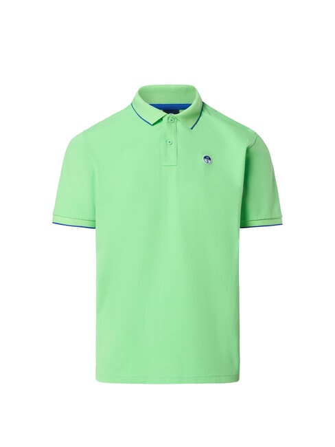 COLLAR STRIPED Tricou polo cu maneca scurta din bumbac verde de vară - maiou Polo