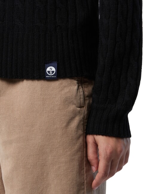 N/S Pulover cu decolteu în V negru - Pulovere pentru femei