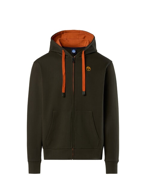 LOGO Hanorac cu fermoar complet verde de pădure - hanorace