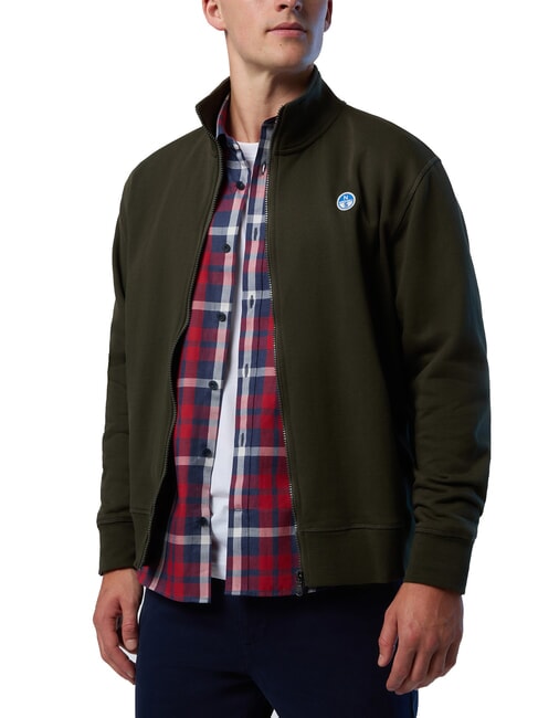 LOGO Hanorac cu fermoar complet verde de pădure - hanorace