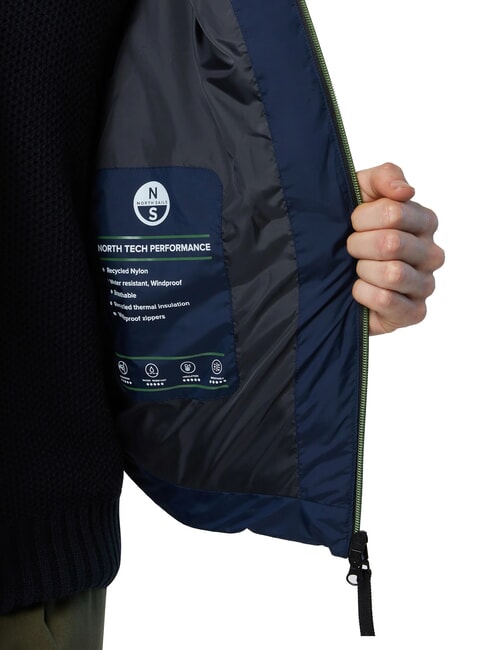 LASER PUFFER Jachetă de puf de lungime medie albastru marin - Jachete pentru bărbați