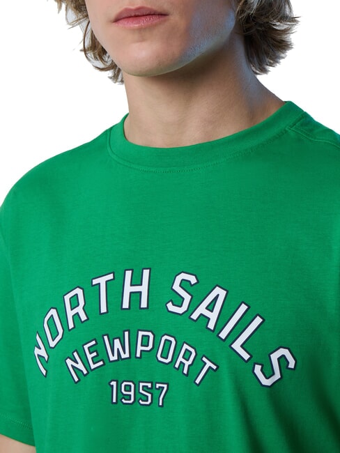 NEWPORT Tricou din bumbac cu logo-ul arcului albina verde - tricou